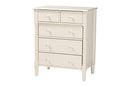 Bernice Farmhouse Ivory Spindle Wood King Size 4Pc Bedroom Set Baxton