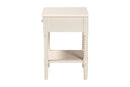 Bernice Farmhouse Ivory Spindle Wood 1-Drawer Nightstand Baxton