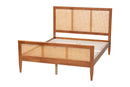 Webb Light Walnut King Platform Bed with Woven Rattan Baxton
