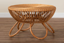 Jamila Natural Rattan Coffee Table with Splayed Legs Baxton