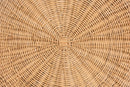 Benji Scallop Natural Rattan Pedestal Side Table Baxton