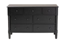 Bernice Farmhouse Black Spindle Wood 7-Drawer Dresser Baxton