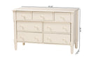 Bernice Farmhouse Ivory Spindle Wood 7-Drawer Dresser Baxton