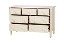 Bernice Farmhouse Ivory Spindle Wood 7-Drawer Dresser Baxton