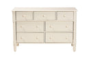 Bernice Farmhouse Ivory Spindle Wood 7-Drawer Dresser Baxton