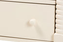 Bernice Farmhouse Ivory Spindle Wood 7-Drawer Dresser Baxton