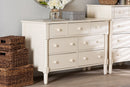 Bernice Farmhouse Ivory Spindle Wood 7-Drawer Dresser Baxton