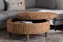 Tabitha Handwoven Seagrass Storage Ottoman w/Lift Top Lid Baxton