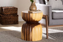 Olivera Hand- carved Suar Wood Side Table Baxton