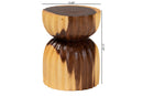 Olivera Hand- carved Suar Wood Side Table Baxton