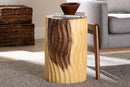 Eliada Hand-carved Suar Wood Side Table Baxton