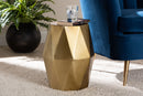 Rashtin Geometric Bronze Metal Accent Table Baxton