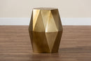 Rashtin Geometric Bronze Metal Accent Table Baxton