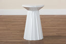 Wrenley Round Metal Scalloped Side Table Baxton