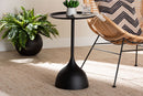 Virden Black Metal Pedestal Side Table Baxton