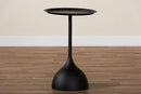 Virden Black Metal Pedestal Side Table Baxton