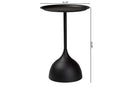 Virden Black Metal Pedestal Side Table Baxton