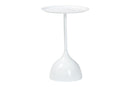 Virden White Metal Pedestal Side Table Baxton