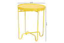 Lapis Yellow Metal Side Table with Scalloped Tray Top Baxton