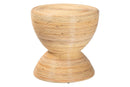 Theanna Laminated Natural Rattan Side Table Baxton