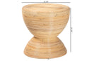 Theanna Laminated Natural Rattan Side Table Baxton