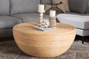 Theanna Laminated Natural Rattan Coffee Table Baxton