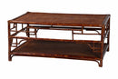 Rajiya Tortoise Natural Rattan Coffee Table with Open Shelf Baxton