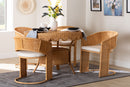 Baker Bohemian Light Honey Rattan 5-Piece Dining Set Baxton