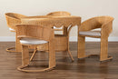 Baker Bohemian Light Honey Rattan 5-Piece Dining Set Baxton
