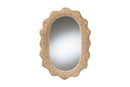 Neorah Scalloped Natural Rattan Wall Mirror Baxton