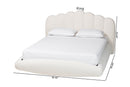 Derenik Modern Cream Boucle Fabric King Size Floating Bed Baxton