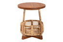 Grenier Natural Rattan and Mahogany Wood End Table Baxton