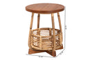 Grenier Natural Rattan and Mahogany Wood End Table Baxton