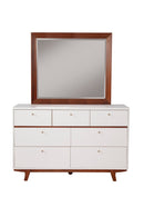 Emery Mirror with Mahogany Wood Trim Alpine