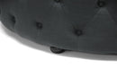 Sovanna Dark Gray Linen Modern Tufted Ottoman Baxton
