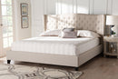 Cornelie Light Beige Linen Modern Platform Bed –King Size Baxton