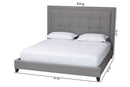 Doreen Gray Platform Bed- King Size Baxton