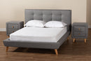 Fadri Gray Fabric Upholstered Queen Size 3-Piece Bedroom Set Baxton