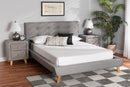 Fadri Gray Fabric Upholstered Queen Size 3-Piece Bedroom Set Baxton
