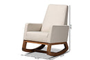 Roana Light Beige Fabric Upholstered Rocking Chair Baxton