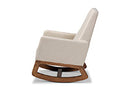 Roana Light Beige Fabric Upholstered Rocking Chair Baxton