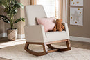 Roana Light Beige Fabric Upholstered Rocking Chair Baxton