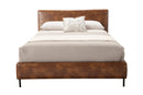 Maison Full Faux Leather Platform Bed, Brown Alpine
