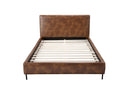 Maison Standard King Faux Leather Platform Bed, Brown Alpine