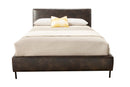 Maison Standard King Faux Leather Platform Bed, Gray Alpine