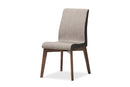 Sariah Beige and Brown Fabric 5-Piece Dining Set Baxton