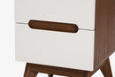 Abbey Two-Tone White and Walnut Brown 3-Piece Storage Set Baxton