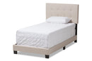 Evania Beige Fabric Twin Size Bed Baxton