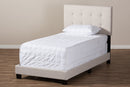 Evania Beige Fabric Twin Size Bed Baxton