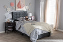 Evania Charcoal Gray Fabric Twin Size Bed Baxton